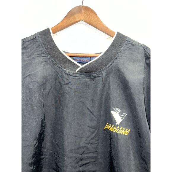 Vintage Pittsburgh Penguins Windbreaker Lightweight Jacket Antigua 90s 2XL XXL - Picture 2 of 9